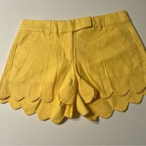 NWT J. Crew Women's Bright Yellow 100% Cotton Chino Shorts Size 0‎ (A4)
